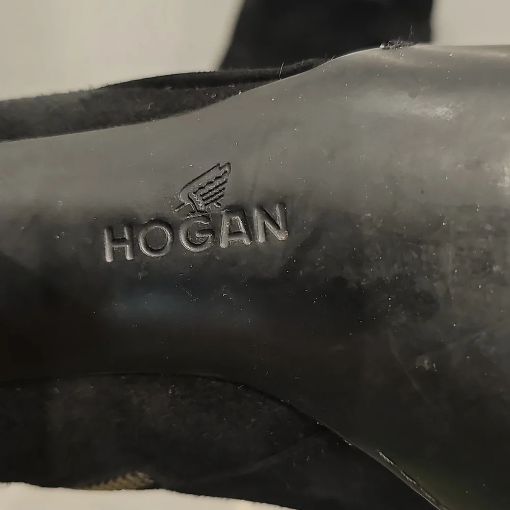 HOGAN black suede genuine leather booties Sz 39
